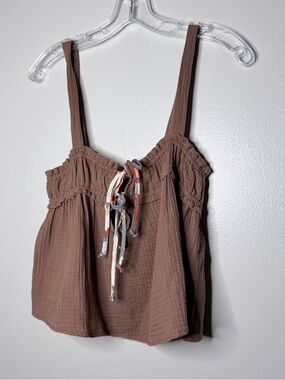 Brown Cotton Tank Top - Women